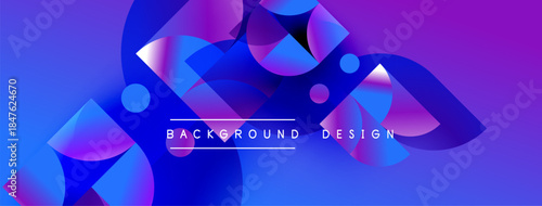 Abstract fluid shapes, vibrant purple, blue gradients. Modern design elements create dynamic background texture. Minimalist text present.