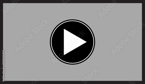 Play Button Icon on Grey Background