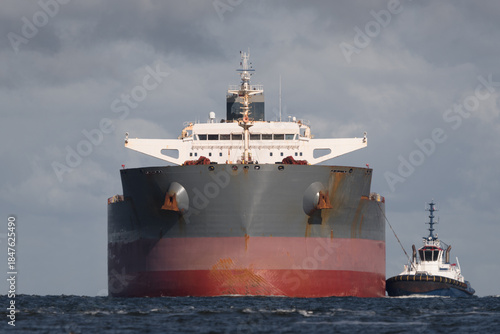 
MARITIME TRANSPORT - A large bulk carrier is sailing into sea port