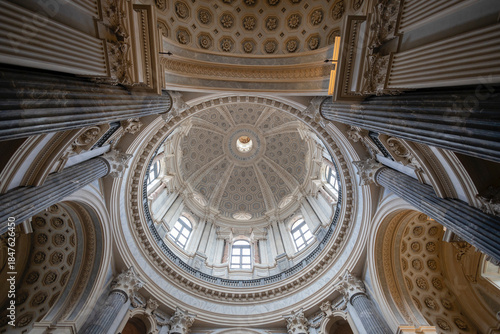 TURIN, ITALY, APRIL 1, 2025 - The inner of the dome of the basilica of Superga in Turin, Pedmont, Italy