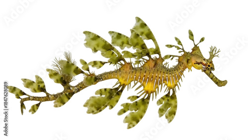 Isolated leafy seadragon camouflage sea marine animal wildlife sea fish ocean creature