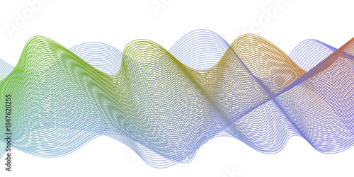 Glowing waveform frequency futuristic gradient. energy sound waves technology concept background. Abstract colorful wave line. vector business texture. Pattern line blend curve flow background.