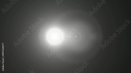 Volume Light from the Center of Frame in the Dark. Light in the End of Tunnel Concept. Light Comes On and Goes Off. Blue Rays Moving Shining on Black Background 3d Animation 4K stock video