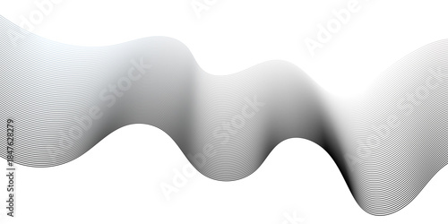 Abstract frequency wave gray line vector business texture. Pattern line blend curve flow futuristic. Modern background futuristic energy sound waves technology concept white background.