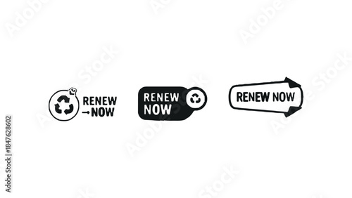 Renew now stickers and labels for business promotions and subscriptions