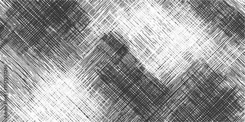 Black and white abstract textured background with intersecting diagonal lines