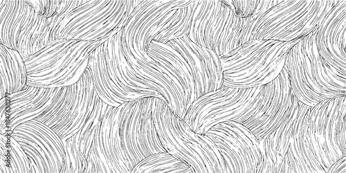 Black and white abstract organic flowing lines pattern background bold