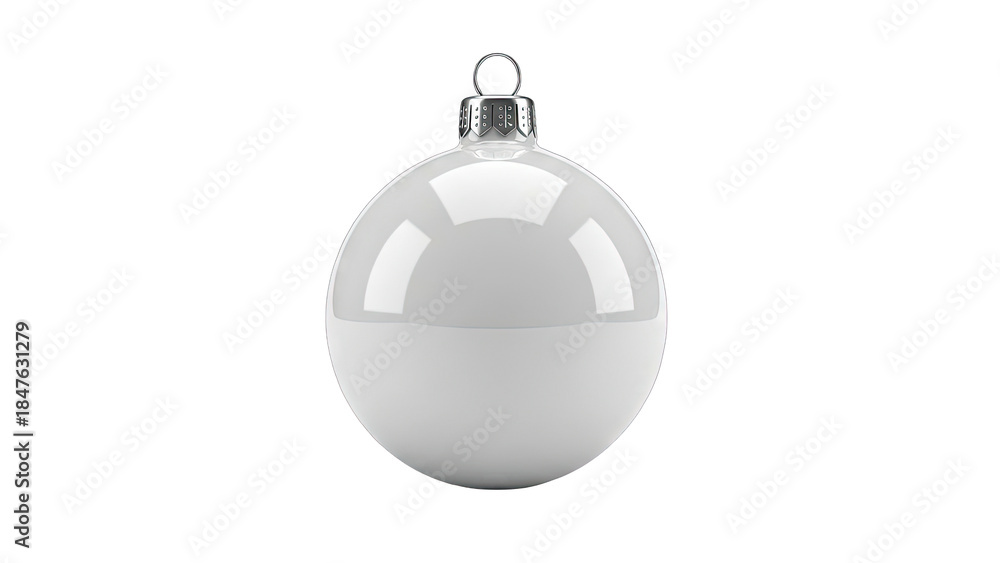 Fototapeta premium White Christmas Ornament Isolated on White Background