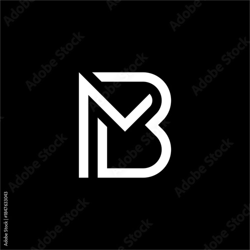 Sleek MB/BM monogram with futuristic intertwining lines. Perfect for modern architectural firms or luxury automotive.