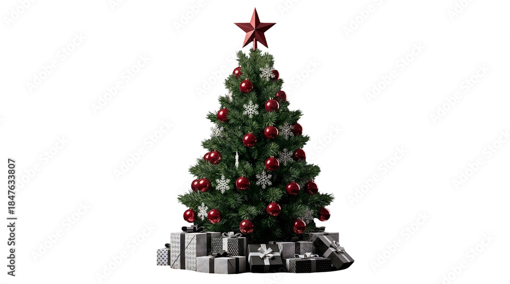 Fototapeta premium decorated christmas tree