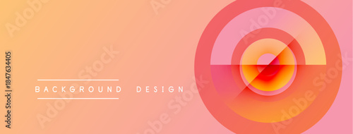 Abstract gradient background. Orange, pink hues blend smoothly. Circular design element present, text reads background design. Modern aesthetic.