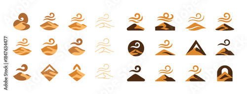 Collection of minimalist desert icon designs
