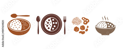 Curry Rice rainbow icon assortment
