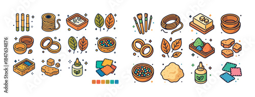 Eco-friendly craft supplies and natural materials for creative p