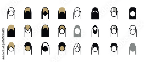 Minimalist nail art designs: diverse abstract patterns collectio