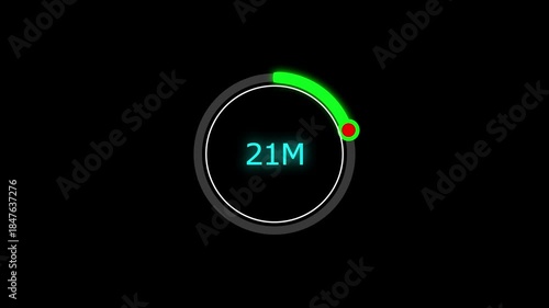 35 Meter Glowing line Letter Icon animation. Distance Counter Circular Meter Progress Animation. 35 Meter Glowing line Letter Icon animation. and creating a stunning 4k video.