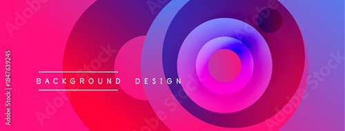 Vibrant abstract background. Concentric circles blend pink, purple, blue hues. Modern design elements create dynamic visual impact.