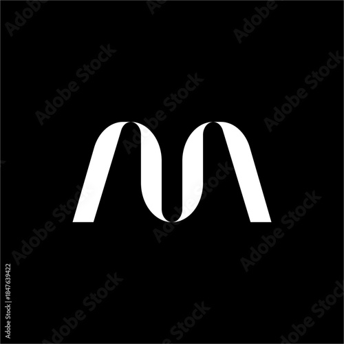 A sleek MU/UM abstract monogram with futuristic flowing lines. Elegant and ideal for modern fashion or premium wellness brands.