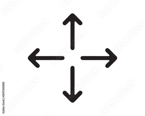 Move or Direction Arrows Icon - Up, Down, Left, Right Symbol