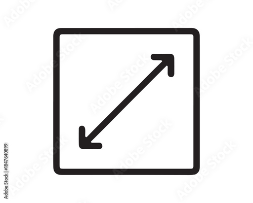 Maximize Fullscreen Icon, Resize Expand Button Outline Vector Graphic