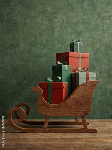 Christmas sleigh with gifts