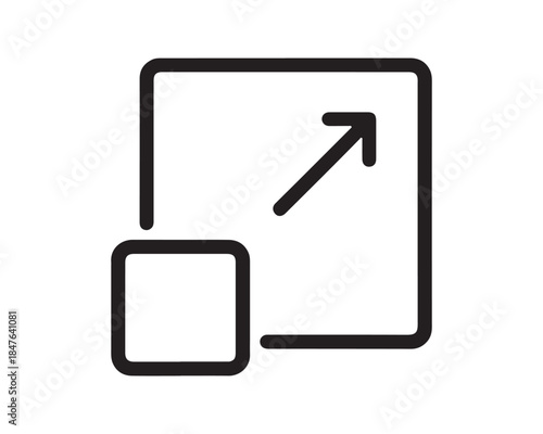 Outline icon for external link, open in new tab, or maximize window