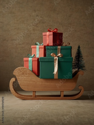 Christmas sleigh with gifts