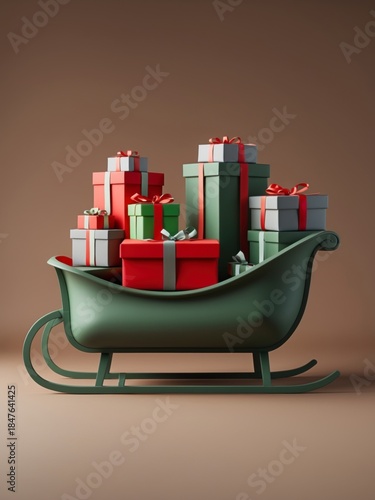 Christmas sleigh with gifts