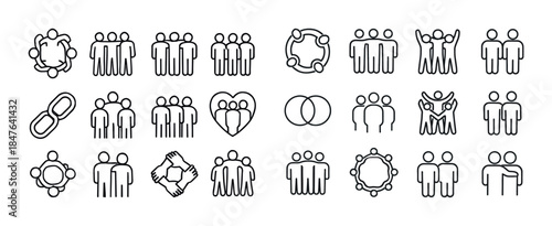 Set of 24 teamwork and collaboration icon designs