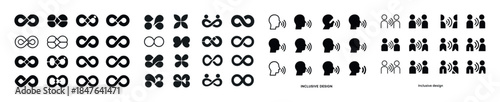 Inclusive design symbols: communication and accessibility repres