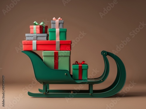 Christmas sleigh with gifts