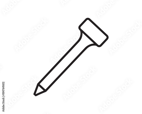 Simple black line art icon of a golf tee on white background