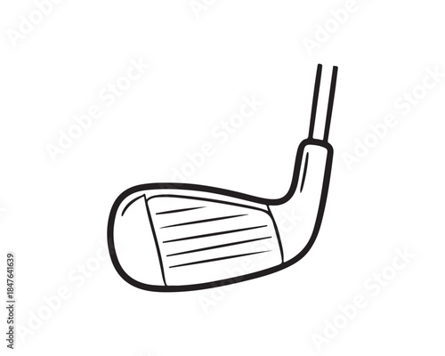 Simple Line Art Illustration of a Golf Driver Club Head Vector Icon