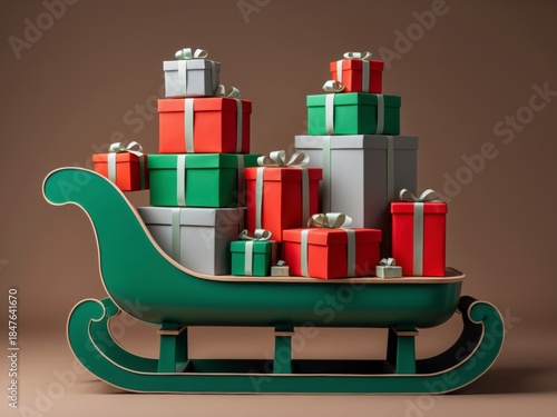 Christmas sleigh with gifts
