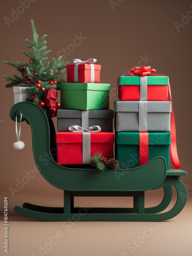 Christmas sleigh with gifts