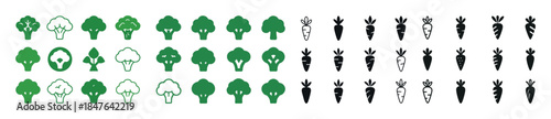 Green trees and black carrots pattern