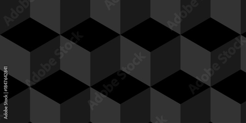 Cubic pattern and seamless cube grid hexagon technology background. Geometric pattern illustration mosaic, square and triangle wallpaper.