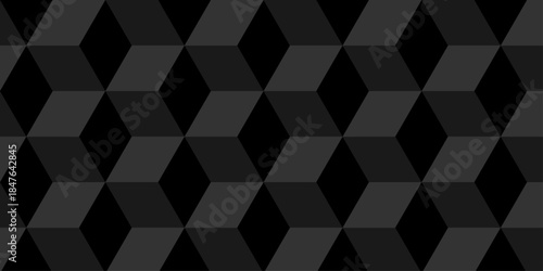 Cubic pattern and seamless cube grid hexagon technology background. Geometric pattern illustration mosaic, square and triangle wallpaper.