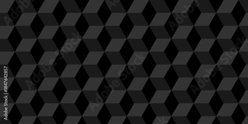 Cubic pattern and seamless cube grid hexagon technology background. Geometric pattern illustration mosaic, square and triangle wallpaper.