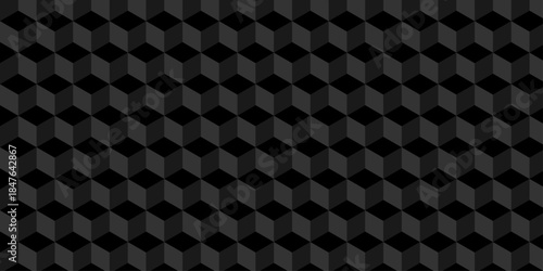 Cubic pattern and seamless cube grid hexagon technology background. Geometric pattern illustration mosaic, square and triangle wallpaper.