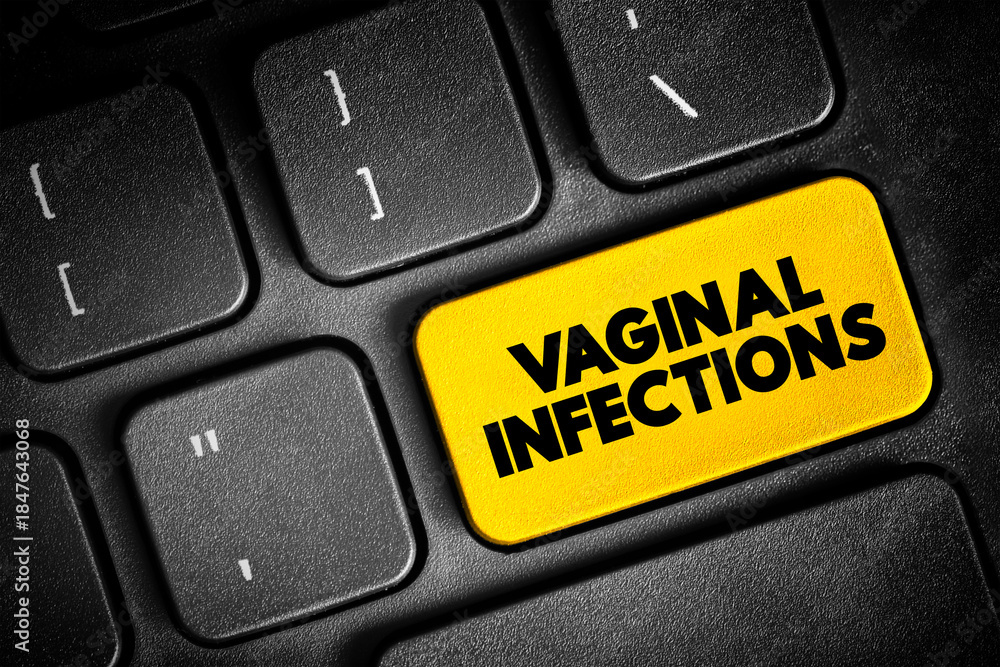 Fototapeta premium Vaginal Infections text button on keyboard, concept background