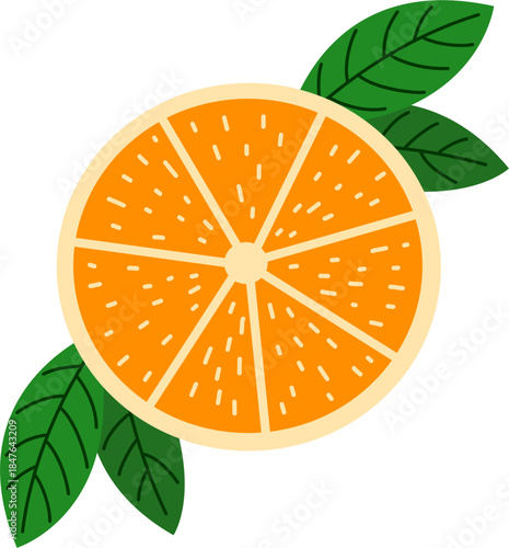 Delicious orange fruit vector design illustration. Tangerine. Organic fruit. 