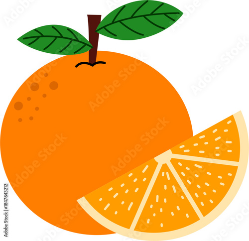 Delicious orange fruit vector design illustration. Tangerine. Organic fruit. 