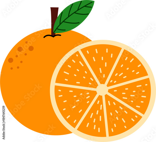 Delicious orange fruit vector design illustration. Tangerine. Organic fruit. 