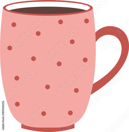 A charming vintage teacup with pattern. Tea coffee vintage cup set vector illustration. 