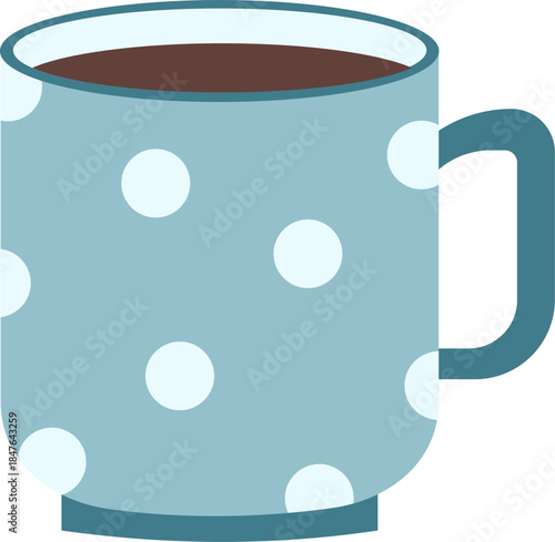 A charming vintage teacup with pattern. Tea coffee vintage cup set vector illustration. 