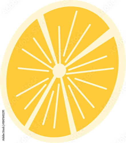 vector illustrations of lemons and leaves. Cartoon lemon. Ripe yellow sliced lemons. Summer fruits for healthy lifestyle. Organic fruit.