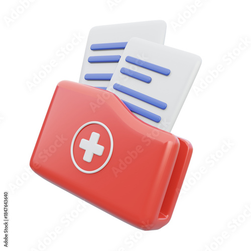 3d illustration of medical recaords for icon and symbols.3d render.