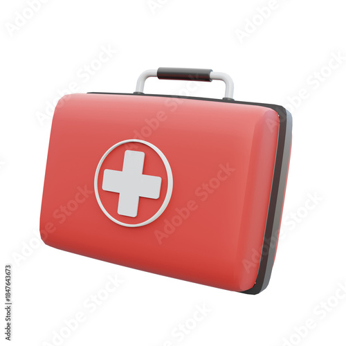 3d illustration of first aid kit for icon symbols.3d render.