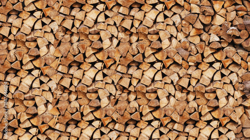 Texture of chopped small beech tree logs
